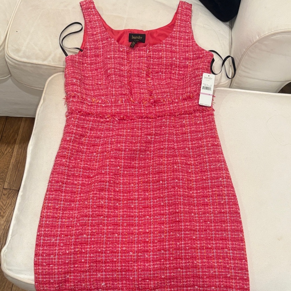 Laundry By Shelli Segal Pink Tweed Mini Dress